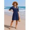 image:imageZeagoo Summer Dresses for Women 2026 V Neck Ruffle Sleeve Casual Shift Dress Hawaiian Sundress Beach Vacation ClothesBlue Polka Dots