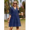 image:imageZeagoo Summer Dresses for Women 2026 V Neck Ruffle Sleeve Casual Shift Dress Hawaiian Sundress Beach Vacation ClothesBlue Polka Dots