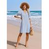 image:imageZeagoo Summer Dresses for Women 2026 V Neck Ruffle Sleeve Casual Shift Dress Hawaiian Sundress Beach Vacation ClothesBlue and White Stripes