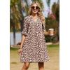 image:imageZeagoo Summer Dresses for Women 2026 V Neck Ruffle Sleeve Casual Shift Dress Hawaiian Sundress Beach Vacation ClothesDark Leopard Print