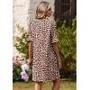 image:imageZeagoo Summer Dresses for Women 2026 V Neck Ruffle Sleeve Casual Shift Dress Hawaiian Sundress Beach Vacation ClothesDark Leopard Print