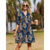 image:imageZeagoo Summer Dresses for Women 2026 V Neck Ruffle Sleeve Casual Shift Dress Hawaiian Sundress Beach Vacation ClothesDeep Blue Ethnic Floral
