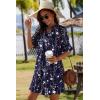 image:imageZeagoo Summer Dresses for Women 2026 V Neck Ruffle Sleeve Casual Shift Dress Hawaiian Sundress Beach Vacation ClothesDeep Blue Floral