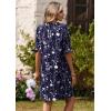 image:imageZeagoo Summer Dresses for Women 2026 V Neck Ruffle Sleeve Casual Shift Dress Hawaiian Sundress Beach Vacation ClothesDeep Blue Floral