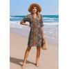 image:imageZeagoo Summer Dresses for Women 2026 V Neck Ruffle Sleeve Casual Shift Dress Hawaiian Sundress Beach Vacation ClothesEthnic Style