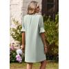 image:imageZeagoo Summer Dresses for Women 2026 V Neck Ruffle Sleeve Casual Shift Dress Hawaiian Sundress Beach Vacation ClothesGreen