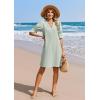 image:imageZeagoo Summer Dresses for Women 2026 V Neck Ruffle Sleeve Casual Shift Dress Hawaiian Sundress Beach Vacation ClothesGreen