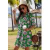 image:imageZeagoo Summer Dresses for Women 2026 V Neck Ruffle Sleeve Casual Shift Dress Hawaiian Sundress Beach Vacation ClothesGreen Floral