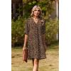 image:imageZeagoo Summer Dresses for Women 2026 V Neck Ruffle Sleeve Casual Shift Dress Hawaiian Sundress Beach Vacation ClothesLeopard Print