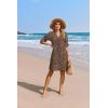 image:imageZeagoo Summer Dresses for Women 2026 V Neck Ruffle Sleeve Casual Shift Dress Hawaiian Sundress Beach Vacation ClothesLeopard Print