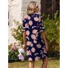 image:imageZeagoo Summer Dresses for Women 2026 V Neck Ruffle Sleeve Casual Shift Dress Hawaiian Sundress Beach Vacation ClothesNavy Blue  Pink Flowers