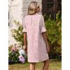 image:imageZeagoo Summer Dresses for Women 2026 V Neck Ruffle Sleeve Casual Shift Dress Hawaiian Sundress Beach Vacation ClothesPink Polka Dots