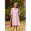 image:imageZeagoo Summer Dresses for Women 2026 V Neck Ruffle Sleeve Casual Shift Dress Hawaiian Sundress Beach Vacation ClothesPink Polka Dots