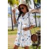 image:imageZeagoo Summer Dresses for Women 2026 V Neck Ruffle Sleeve Casual Shift Dress Hawaiian Sundress Beach Vacation ClothesWhite Floral