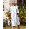 image:imageZeagoo Summer Dresses for Women 2026 V Neck Ruffle Sleeve Casual Shift Dress Hawaiian Sundress Beach Vacation ClothesYellow Silhouette Flowers