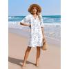 image:imageZeagoo Summer Dresses for Women 2026 V Neck Ruffle Sleeve Casual Shift Dress Hawaiian Sundress Beach Vacation ClothesYellow Silhouette Flowers