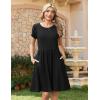 image:imageZeagoo Women Summer Dress 2026 Short Sleeve Aline Mini Dresses with Pockets Casual Swing Tshirt Dress Vocation Beach SundressBlack