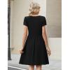 image:imageZeagoo Women Summer Dress 2026 Short Sleeve Aline Mini Dresses with Pockets Casual Swing Tshirt Dress Vocation Beach SundressBlack
