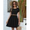 image:imageZeagoo Women Summer Dress 2026 Short Sleeve Aline Mini Dresses with Pockets Casual Swing Tshirt Dress Vocation Beach SundressBlack