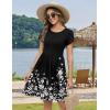 image:imageZeagoo Women Summer Dress 2026 Short Sleeve Aline Mini Dresses with Pockets Casual Swing Tshirt Dress Vocation Beach SundressBlack Floral
