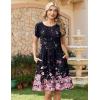 image:imageZeagoo Women Summer Dress 2026 Short Sleeve Aline Mini Dresses with Pockets Casual Swing Tshirt Dress Vocation Beach SundressBlack Pink Floral