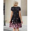 image:imageZeagoo Women Summer Dress 2026 Short Sleeve Aline Mini Dresses with Pockets Casual Swing Tshirt Dress Vocation Beach SundressBlack Pink Floral