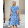 image:imageZeagoo Women Summer Dress 2026 Short Sleeve Aline Mini Dresses with Pockets Casual Swing Tshirt Dress Vocation Beach SundressBlue Floral