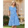 image:imageZeagoo Women Summer Dress 2026 Short Sleeve Aline Mini Dresses with Pockets Casual Swing Tshirt Dress Vocation Beach SundressBlue Floral
