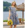 image:imageZeagoo Women Summer Dress 2026 Short Sleeve Aline Mini Dresses with Pockets Casual Swing Tshirt Dress Vocation Beach SundressEthnic Printmz919
