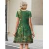 image:imageZeagoo Women Summer Dress 2026 Short Sleeve Aline Mini Dresses with Pockets Casual Swing Tshirt Dress Vocation Beach SundressGreen Ethnic