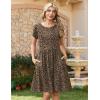 image:imageZeagoo Women Summer Dress 2026 Short Sleeve Aline Mini Dresses with Pockets Casual Swing Tshirt Dress Vocation Beach SundressLeopard Print