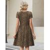 image:imageZeagoo Women Summer Dress 2026 Short Sleeve Aline Mini Dresses with Pockets Casual Swing Tshirt Dress Vocation Beach SundressLeopard Print