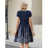 image:imageZeagoo Women Summer Dress 2026 Short Sleeve Aline Mini Dresses with Pockets Casual Swing Tshirt Dress Vocation Beach SundressNavy Floral
