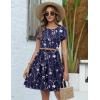 image:imageZeagoo Women Summer Dress 2026 Short Sleeve Aline Mini Dresses with Pockets Casual Swing Tshirt Dress Vocation Beach SundressNavy White Floral