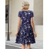image:imageZeagoo Women Summer Dress 2026 Short Sleeve Aline Mini Dresses with Pockets Casual Swing Tshirt Dress Vocation Beach SundressNavy White Floral