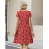 image:imageZeagoo Women Summer Dress 2026 Short Sleeve Aline Mini Dresses with Pockets Casual Swing Tshirt Dress Vocation Beach SundressRed Floral