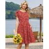 image:imageZeagoo Women Summer Dress 2026 Short Sleeve Aline Mini Dresses with Pockets Casual Swing Tshirt Dress Vocation Beach SundressRed Floral