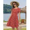 image:imageZeagoo Women Summer Dress 2026 Short Sleeve Aline Mini Dresses with Pockets Casual Swing Tshirt Dress Vocation Beach SundressRed Floral
