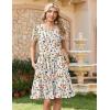 image:imageZeagoo Women Summer Dress 2026 Short Sleeve Aline Mini Dresses with Pockets Casual Swing Tshirt Dress Vocation Beach SundressWhite Print