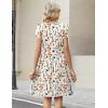 image:imageZeagoo Women Summer Dress 2026 Short Sleeve Aline Mini Dresses with Pockets Casual Swing Tshirt Dress Vocation Beach SundressWhite Print