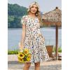 image:imageZeagoo Women Summer Dress 2026 Short Sleeve Aline Mini Dresses with Pockets Casual Swing Tshirt Dress Vocation Beach SundressWhite Print