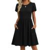 image:imageZeagoo Women Summer Dress 2026 Short Sleeve Aline Mini Dresses with Pockets Casual Swing Tshirt Dress Vocation Beach SundressBlack
