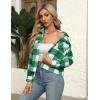 image:imageZeagoo Flannels for Women Cropped Shacket Jacket Fashion Plaid Button Down Shirt 2026 Fall Coat TopsGw22