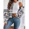 image:imageZeagoo Flannels for Women Cropped Shacket Jacket Fashion Plaid Button Down Shirt 2026 Fall Coat TopsYdl10