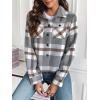 image:imageZeagoo Flannels for Women Cropped Shacket Jacket Fashion Plaid Button Down Shirt 2026 Fall Coat TopsYdl10