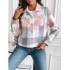 image:imageZeagoo Flannels for Women Cropped Shacket Jacket Fashion Plaid Button Down Shirt 2026 Fall Coat TopsYdl11