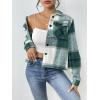 image:imageZeagoo Flannels for Women Cropped Shacket Jacket Fashion Plaid Button Down Shirt 2026 Fall Coat TopsYdl2