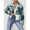 image:imageZeagoo Flannels for Women Cropped Shacket Jacket Fashion Plaid Button Down Shirt 2026 Fall Coat TopsYdl2