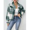 image:imageZeagoo Flannels for Women Cropped Shacket Jacket Fashion Plaid Button Down Shirt 2026 Fall Coat TopsYdl2