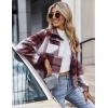 image:imageZeagoo Flannels for Women Cropped Shacket Jacket Fashion Plaid Button Down Shirt 2026 Fall Coat TopsYdl3